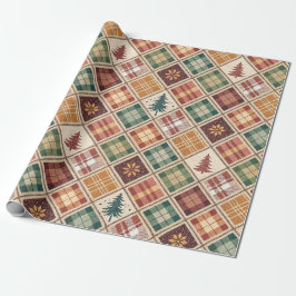 Papel De Presente Aesthetic Holiday Checkered Wrapping Paper