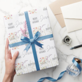 Papel De Presente Afirmação da Flor de Corte