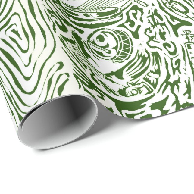 Papel De Presente African music instruments wrapping paper (Ponta do rolo)