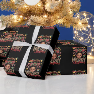 Papel De Presente Afro-americana Natal Coque Desgrenhado Mãe Negra