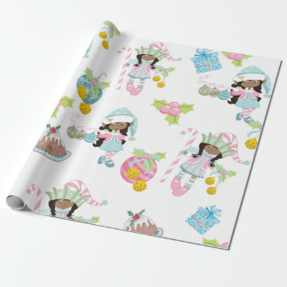 Papel De Presente Afro-Americano Sugarplum Elf