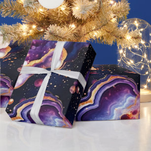 Papel De Presente Ágata Celestial Pedra Galáxia Cósmica