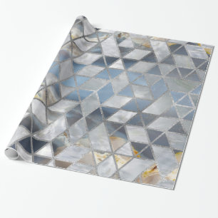 Papel De Presente Ágata e madrepérola translúcidas geométricas