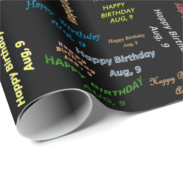 Papel De Presente Agosto, 9 de Aniversário (Ponta do rolo)