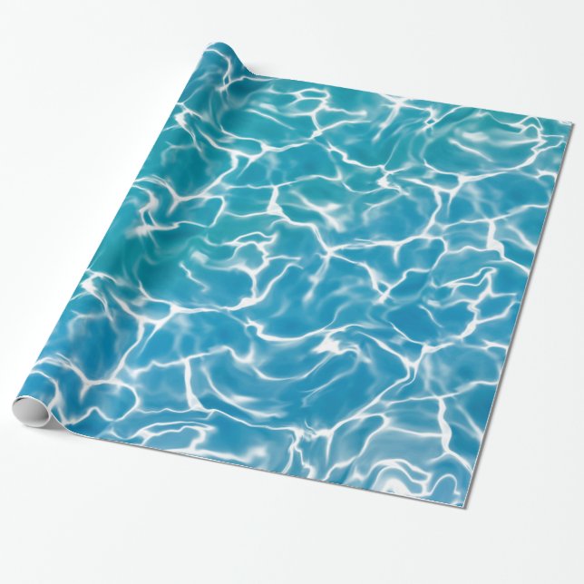 Papel De Presente Água do mar azul (Desenrolado)