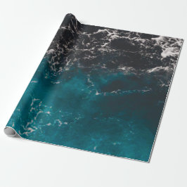 Papel De Presente Água do mar azul-esbranquiçada azul-esbranquiçada