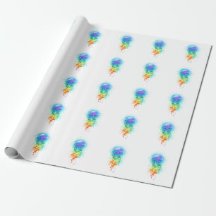 Papel De Presente Água-viva arco-íris