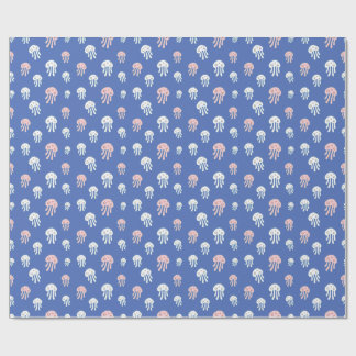 Papel De Presente Água-viva em Fundo Azul