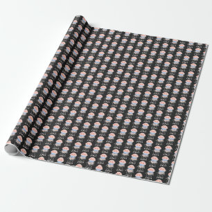 Papel De Presente Água-viva pintada à mão, padrão vibrante de safra.