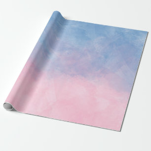 Papel De Presente Aguarela de quartzo cor-de-rosa e de serenidade