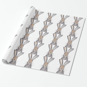 Papel De Presente Aguarela do coelho da lebre