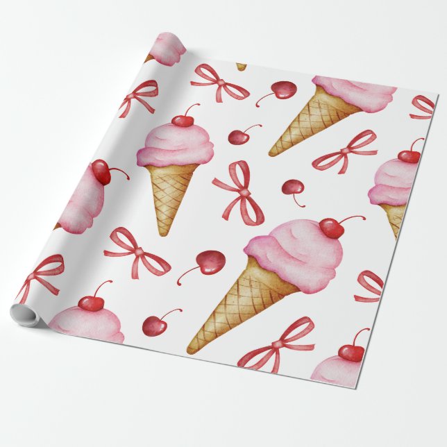 Papel de Presente Aguarela Sweet Coquette (Desenrolado)