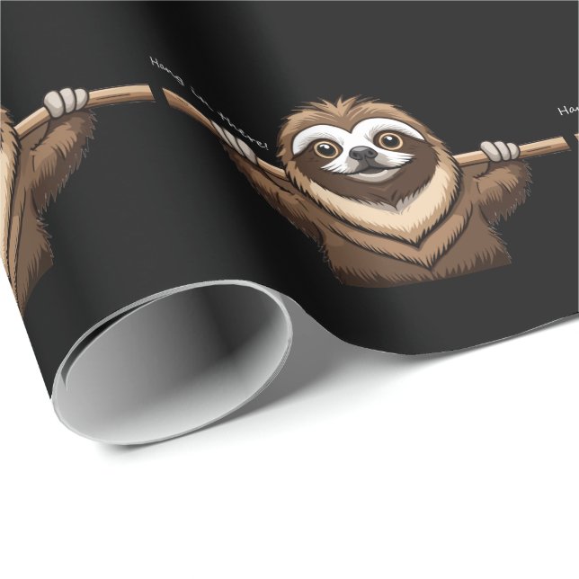 Papel De Presente "Aguente firme": Palavras encorajadoras de Sloth (Ponta do rolo)