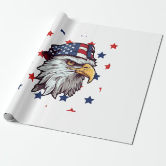 Papel De Presente Águia americana vestindo um chapéu americano