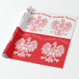 Papel De Presente Águia Branca Polonesa Texana