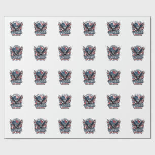 Papel De Presente Águia Patriótica Lobo Híbrido Animal Híbrido Patri