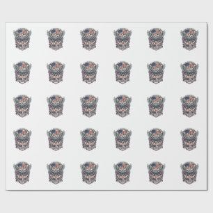 Papel De Presente Águia Patriótica Motorista de Moto Estrada Liberda