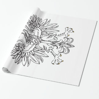 Papel De Presente Águia Polonesa com Dourada Coroa