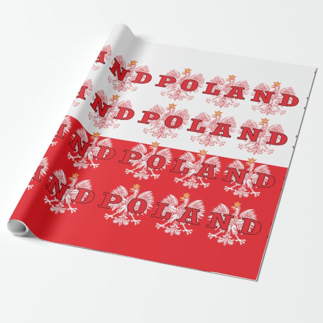 Papel De Presente Águia Vermelha Polônia (Desenrolado)