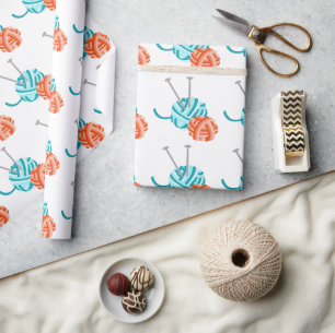 Papel De Presente agulhas e fios para tricotar