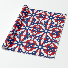 Papel De Presente AI Art Patriotic American Design White Stars