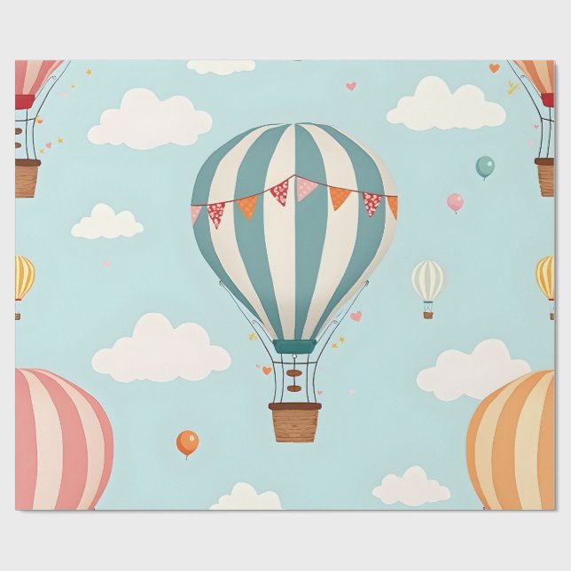 Papel De Presente Air Baloon Design Wrapping Paper (Aberto)