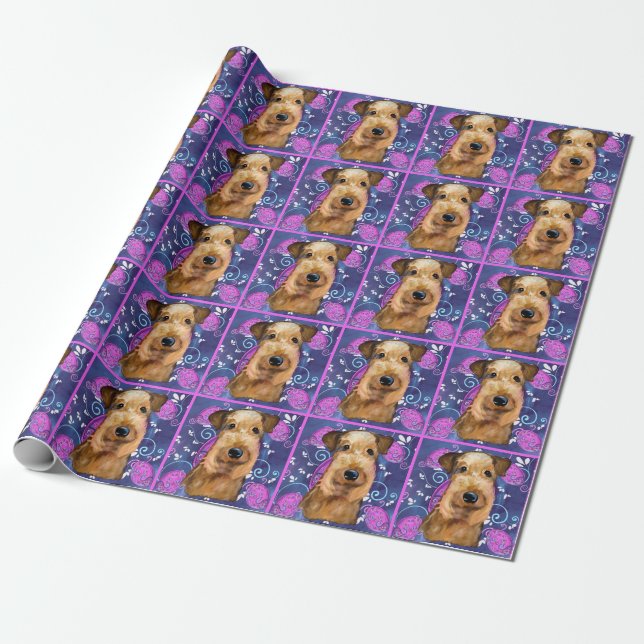 Papel De Presente Airedale  Terrier (Desenrolado)