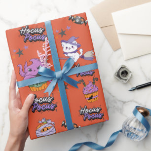 Papel De Presente Alange Hocus Pocus Feiticeira Gata Halloween