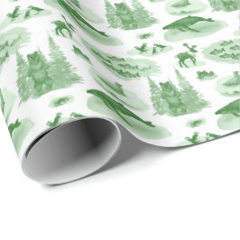 Papel De Presente Alaska Animal Toile (Emerald Green)