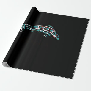 Papel De Presente Alaska Salmon Fishing Native American Indigenous