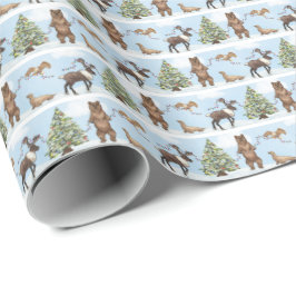 Papel De Presente Alaska Wildlife Holiday Wrapping Paper