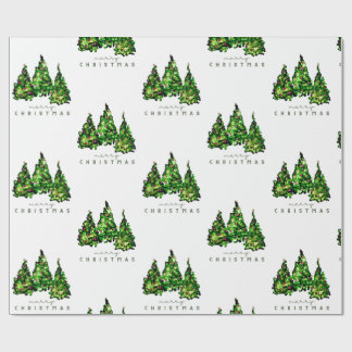 Papel De Presente Alcohol Ink Design Christmas Tree Gift Wrap