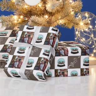 Papel De Presente Aldeia de Bola de Neve de Vidro Foto de Natal Marr