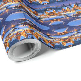 Papel De Presente Aldeia Encantadora coberta por neve Wonderland de