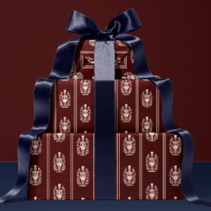 Papel De Presente Alegante quebra-nozes vermelho