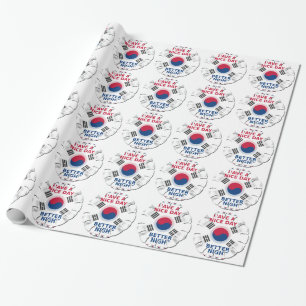 Papel De Presente Alegre arte com a bandeira coreana "Tenha um Bom D