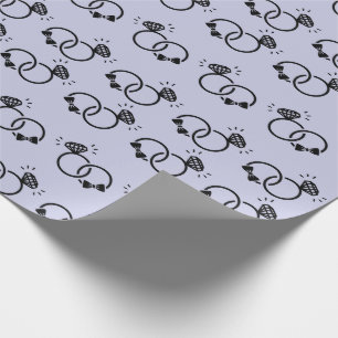 Papel De Presente Alegres Alianças de Casamento para Presentes de No