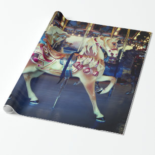 Papel De Presente Alegres Pastel do vintage vão foto do carrossel d