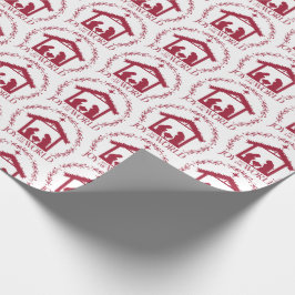 Papel De Presente Alegria ao Mundo Natal Vermelho