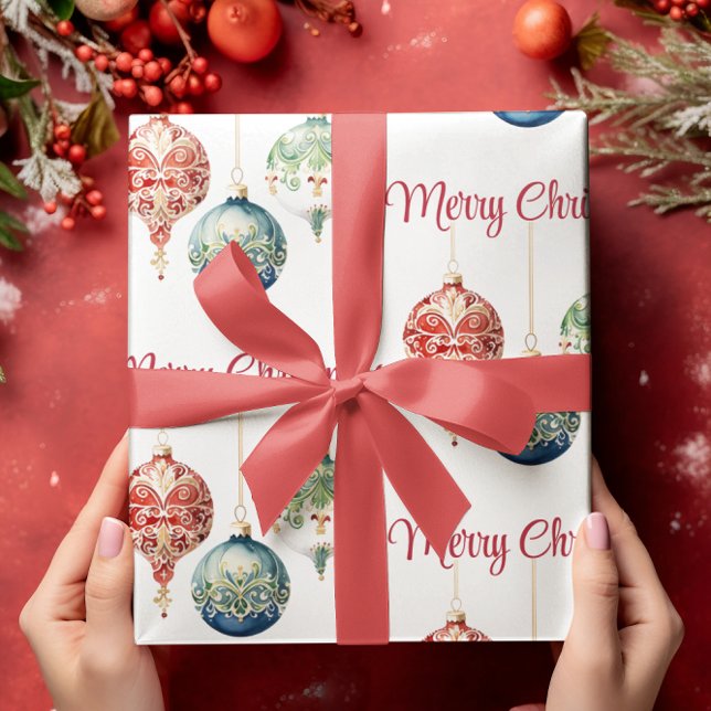 Papel De Presente Alegria Austríaca | Feliz Natal | Ornamentos de ár (Criador carregado)