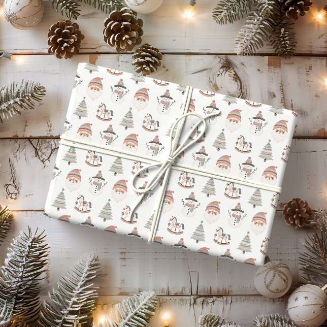 Papel De Presente Alegria de Natal Boho Férias (Criador carregado)