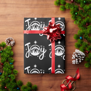 Papel De Presente Alegria Natalina Cristã Cena de Natal de Jesus Fé