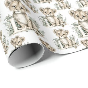 Papel De Presente Alfabeto de animais bebês adoráveis em aquarela Le
