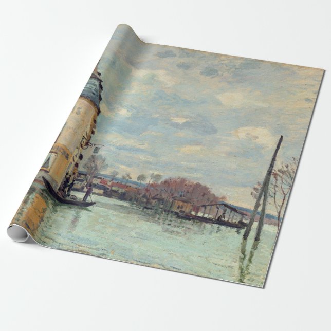 Papel De Presente Alfred Sisley - Inundações em Port-Marly 1872 (Desenrolado)