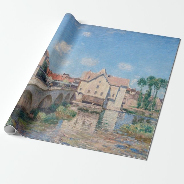 Papel De Presente Alfred Sisley trabalho de arte - Le Pont de Moret (Desenrolado)