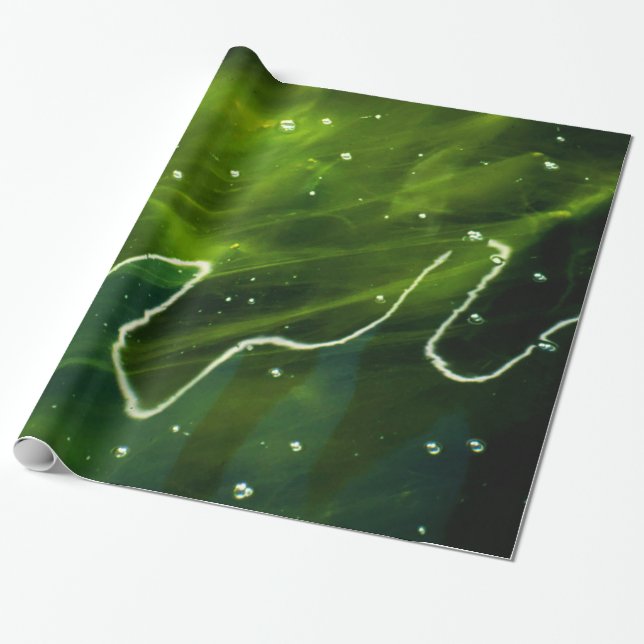 Papel De Presente Algas verdes e wpcna água (Desenrolado)