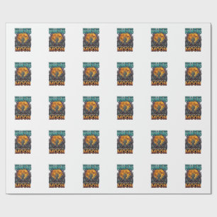 Papel De Presente Algo Assombra Lua Halloween Zumbi Mão Túmulo