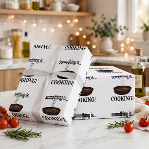 Papel De Presente Algo está Cozinhando