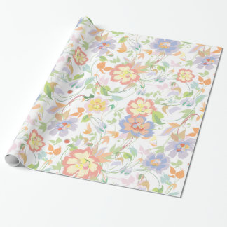 Papel De Presente Algodão Colorido Allover Padrão Floral