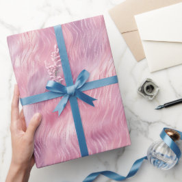 Papel De Presente Algodão Cor-De-Rosa